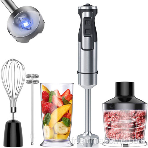 Mélangeur électrique Set 600W 800W 1000W Stick Blender Mélangeur en acier inoxydable 4 en 1 Miles d&#39;immersion de cuisine multifonctions